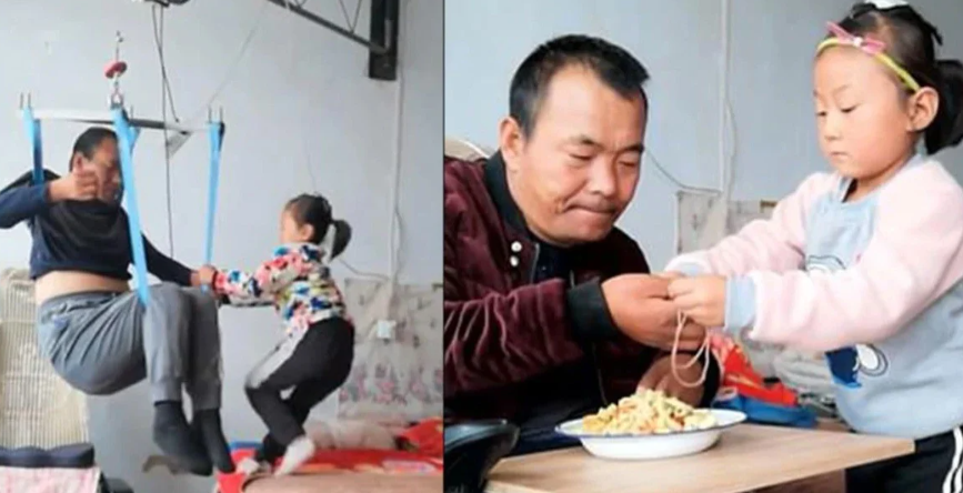 “Δε με κουράζει καθόλου”: 6χρονη πιτσιρίκα φροντίζει μόνη τον παράλυτο πατέρα της, αφότου τους εγκατέλειψε η μητέρα της